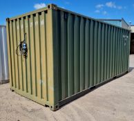 20 foot shipping container with fitted 4 tier adjustable shelving units - L 20 x W 8 x H 8.5ft