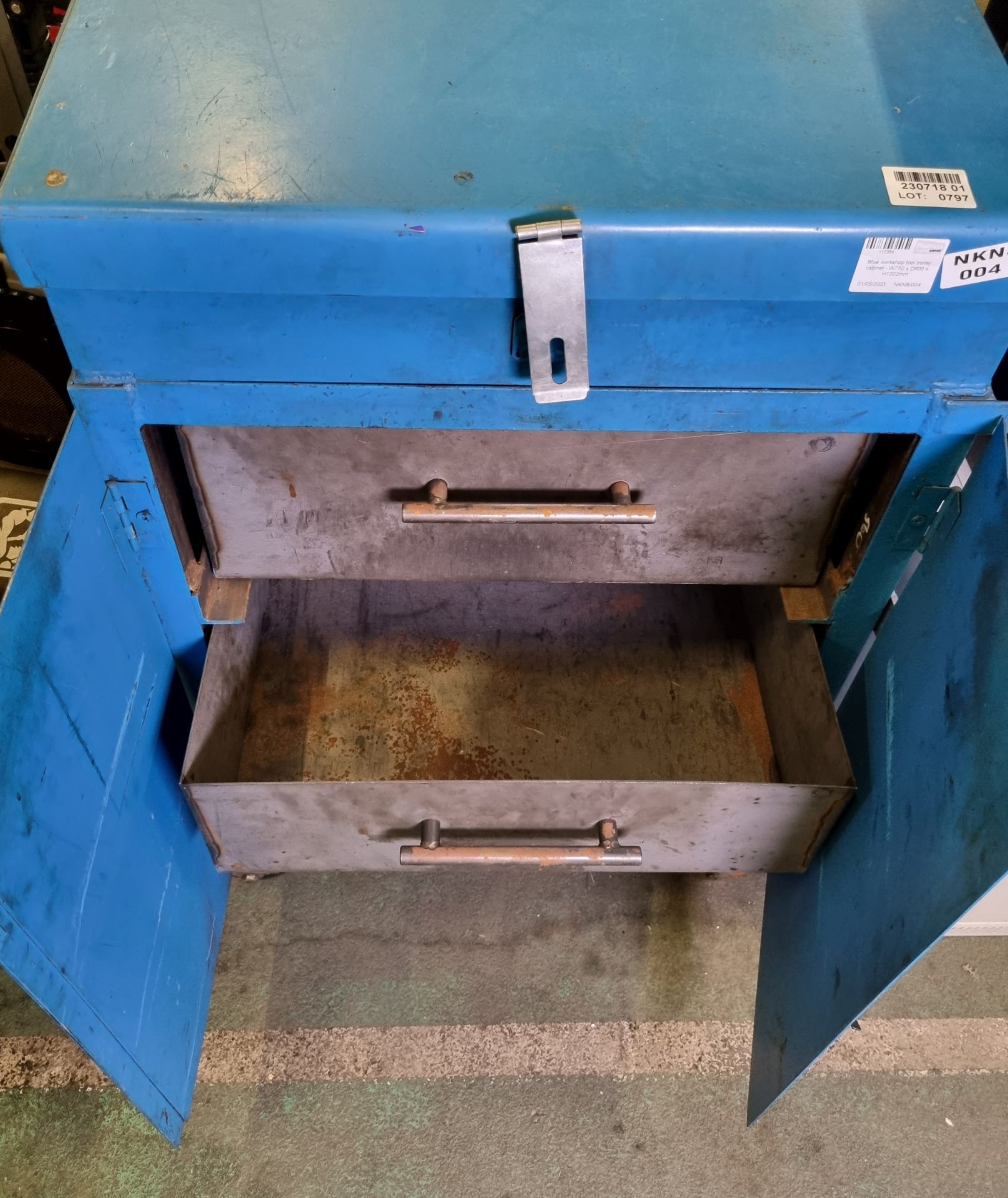 Blue workshop tool trolley cabinet - W750 x D600 x H1002mm - Bild 5 aus 6