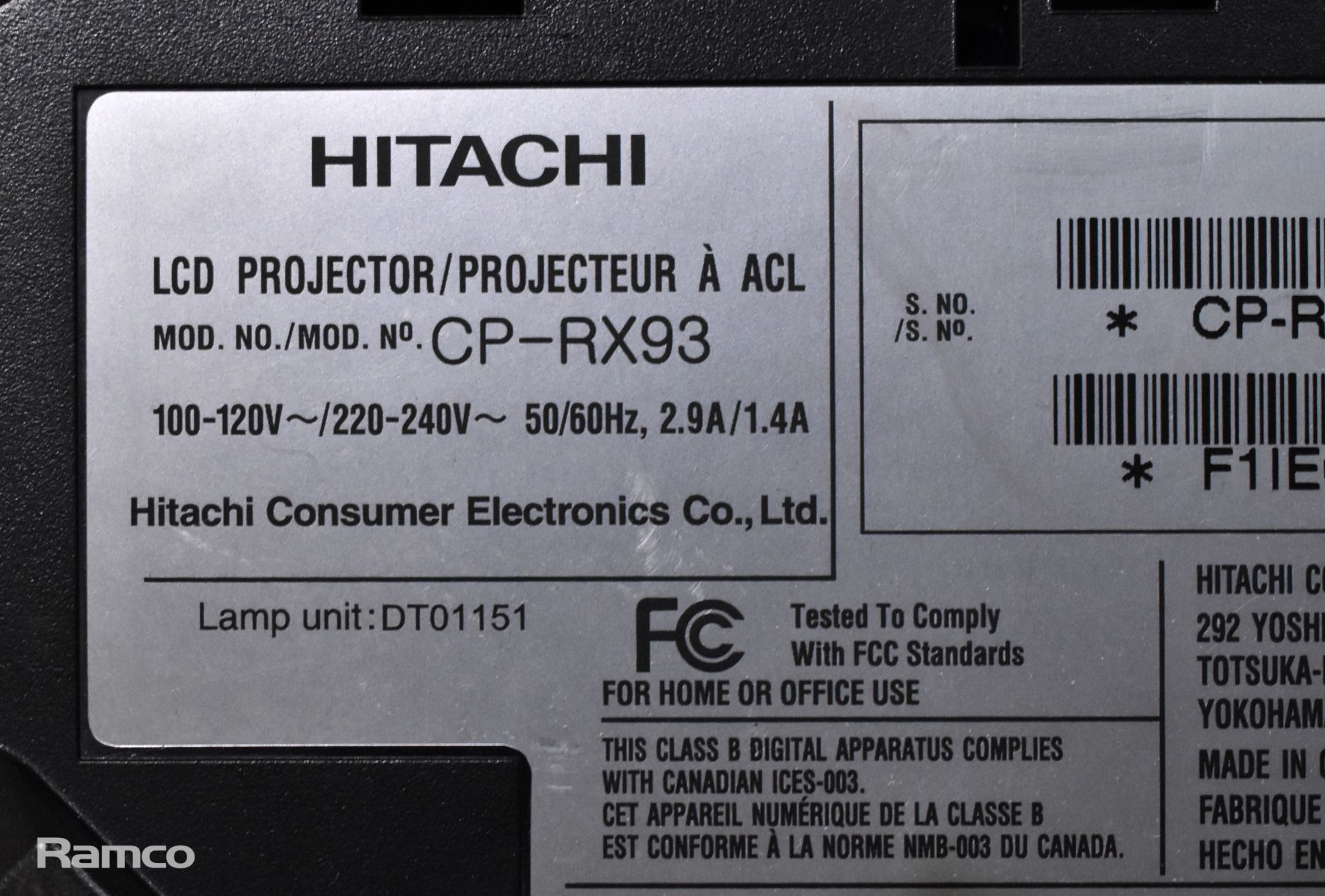 Hitachi CP-RX93 LCD projector unit with document, G & D user center 4, G & D CAT Vision - Bild 19 aus 24