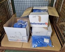 3x boxes of HellermannTyton smart meter cable collar blue (B - Neutral) - 1000 collars per pack
