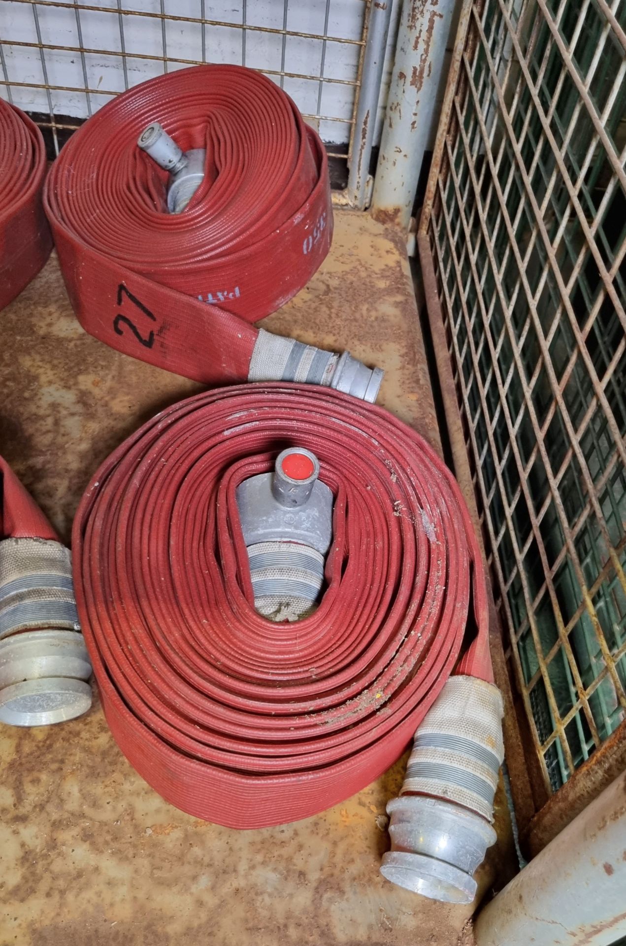 6x Angus Duraline 64mm lay flat hoses with couplings - approx 15m in length - Image 3 of 5