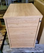 Dams TMPO 3 drawer tall mobile pedestal - light oak - W 420 x D 600 x H 600mm
