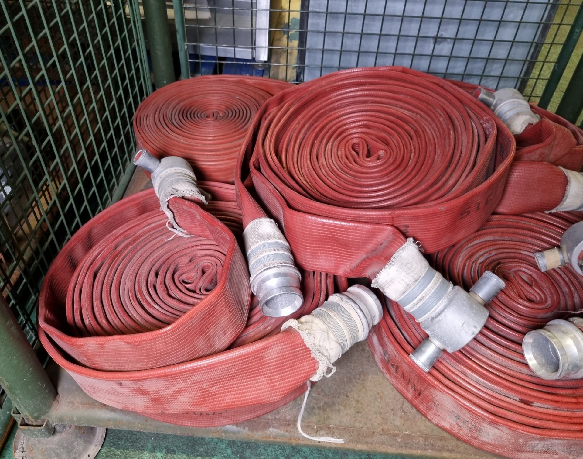 5x Red 45mm layflat hose with couplings approx length 20m - Image 4 of 4