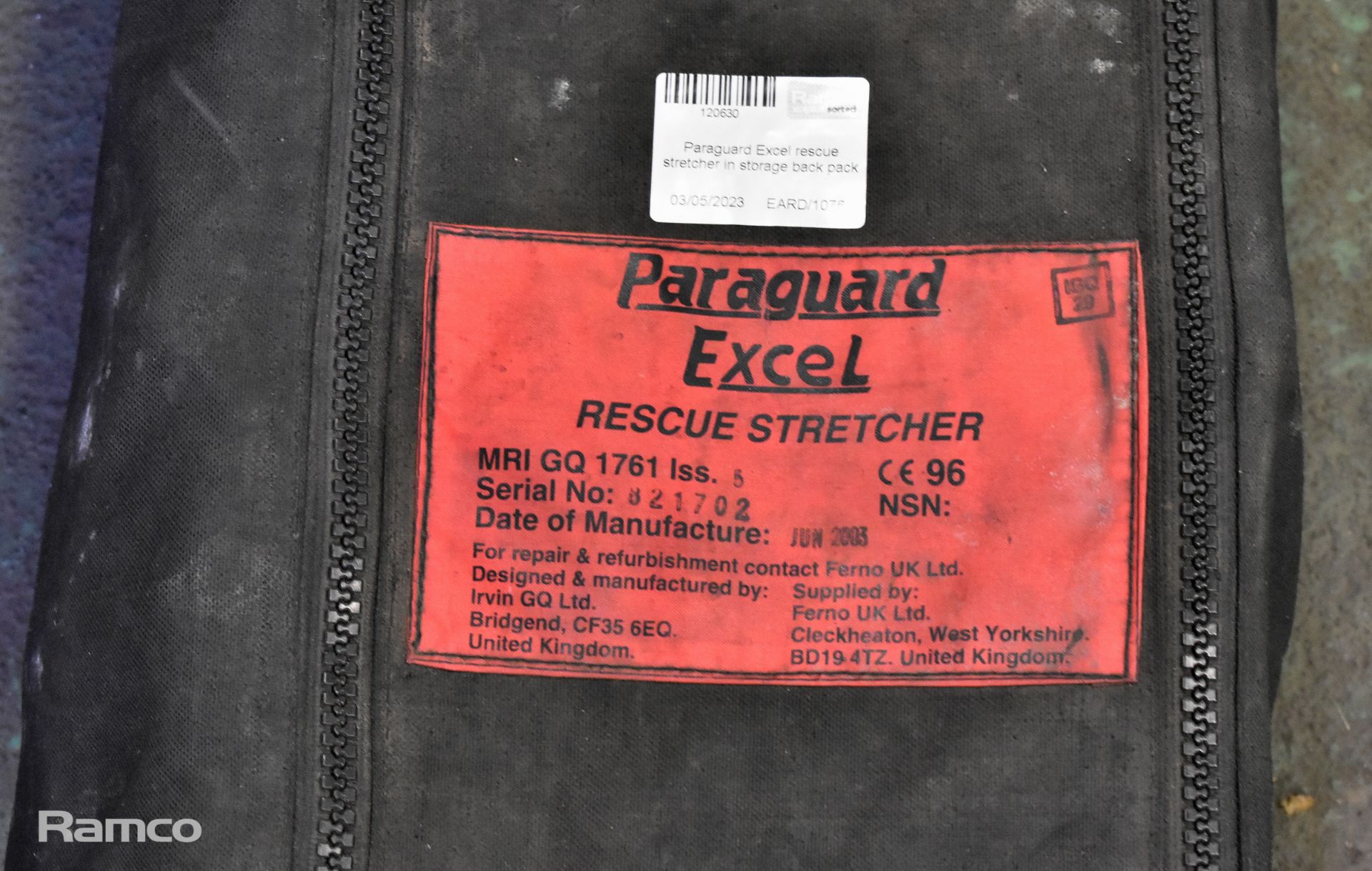 Paraguard Excel rescue stretcher in storage backpack - Image 4 of 5