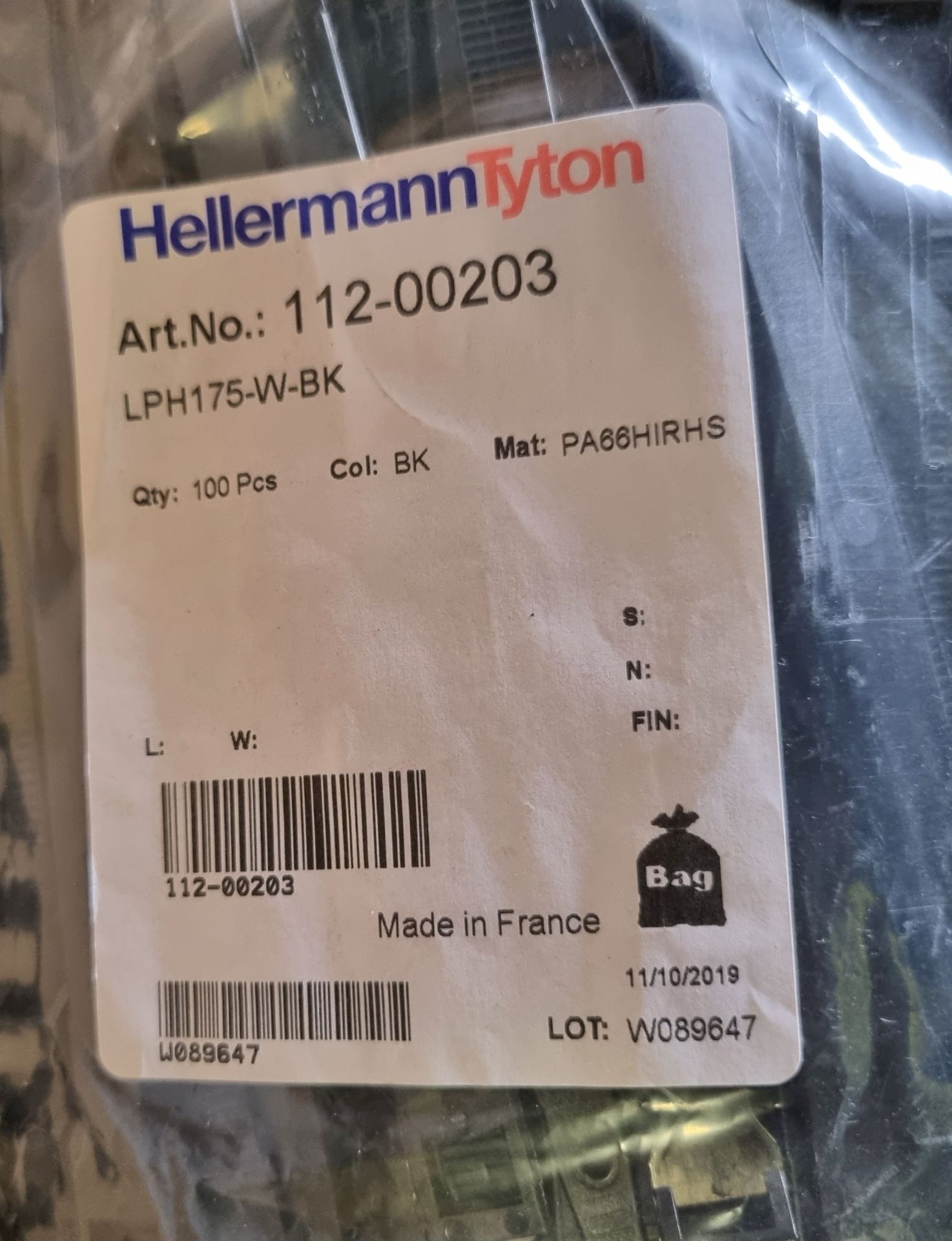 20x boxes of HellermannTyton 9 x 180mm cable ties with low profile heads - 100 ties per pack - Image 2 of 4