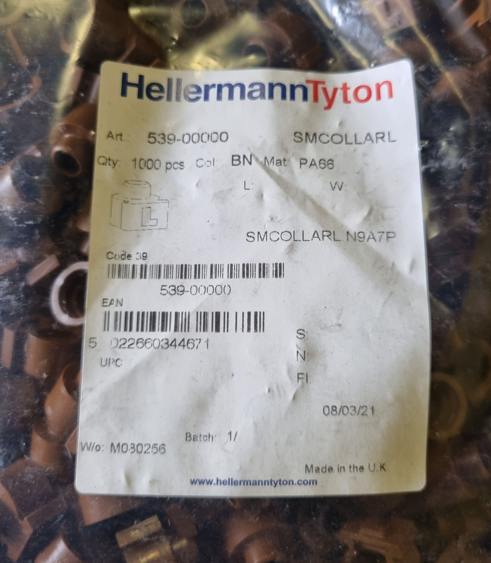 14x packs of HellermannTyton smart meter cable collars - brown (L - Live) - 1000 collars per pack - Image 3 of 3