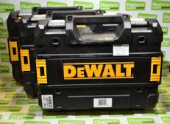 3x Dewalt stackable power tool cases - L440 x W350 x H120mm - (EMPTY)