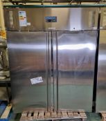 Polar U635 upright double door stainless steel freezer W 1500 x D 875 x H 2070mm