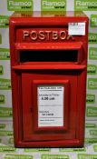 Cast iron red REPLICA post box - H 400 x W 220 x D 200mm approx