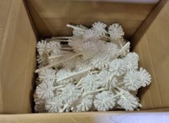 9x boxes of White plastic toilet brushes - 100 per box approx