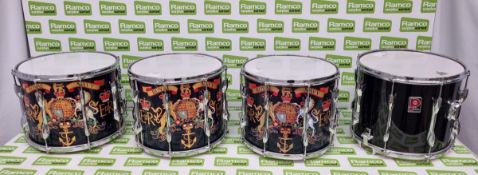 4x Premier 14 inch decorated Royal Navy military side snare drums