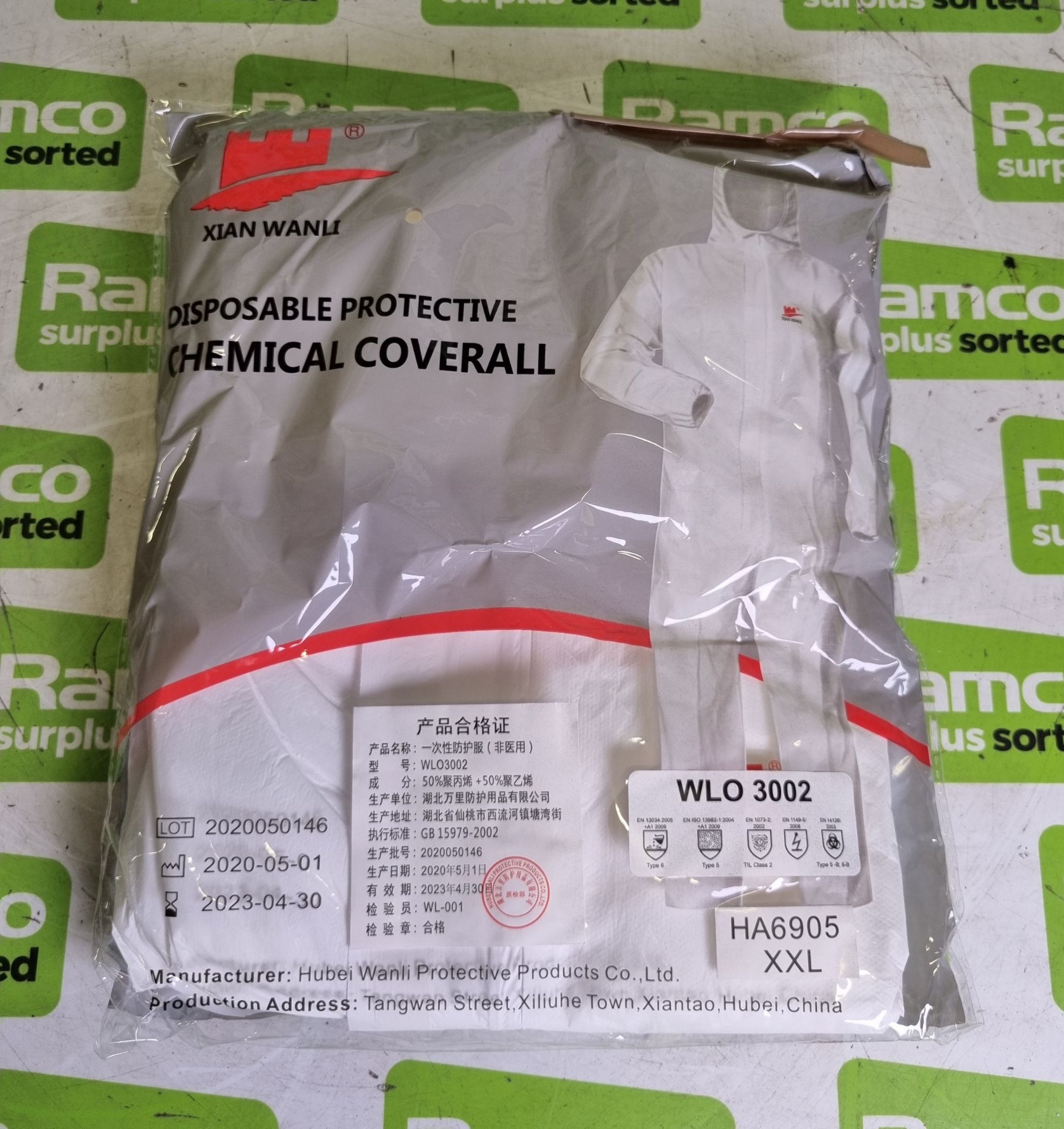 3x incomplete boxes of Xian Wanli WLO3002 Type 5/6 coveralls - Size XXL - 65 total - Image 4 of 5