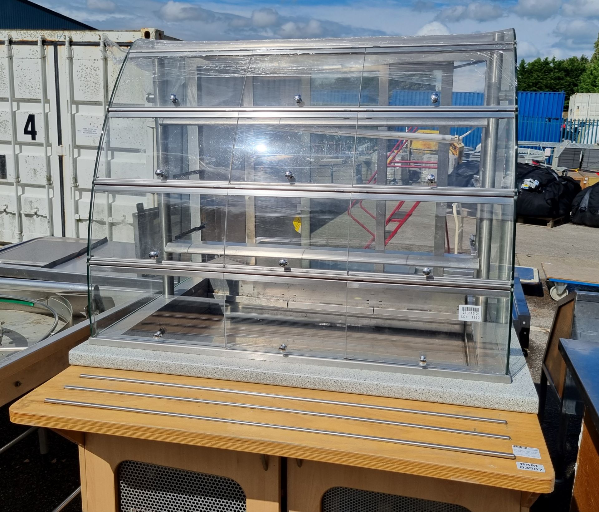 Glass display cooler unit with tray slide - W 1220 x D 1150 x H 1760 mm - Image 3 of 9