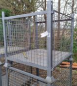 Mesh stillage with front opening - Silver - L 1070 x W 1070 x H 1000mm