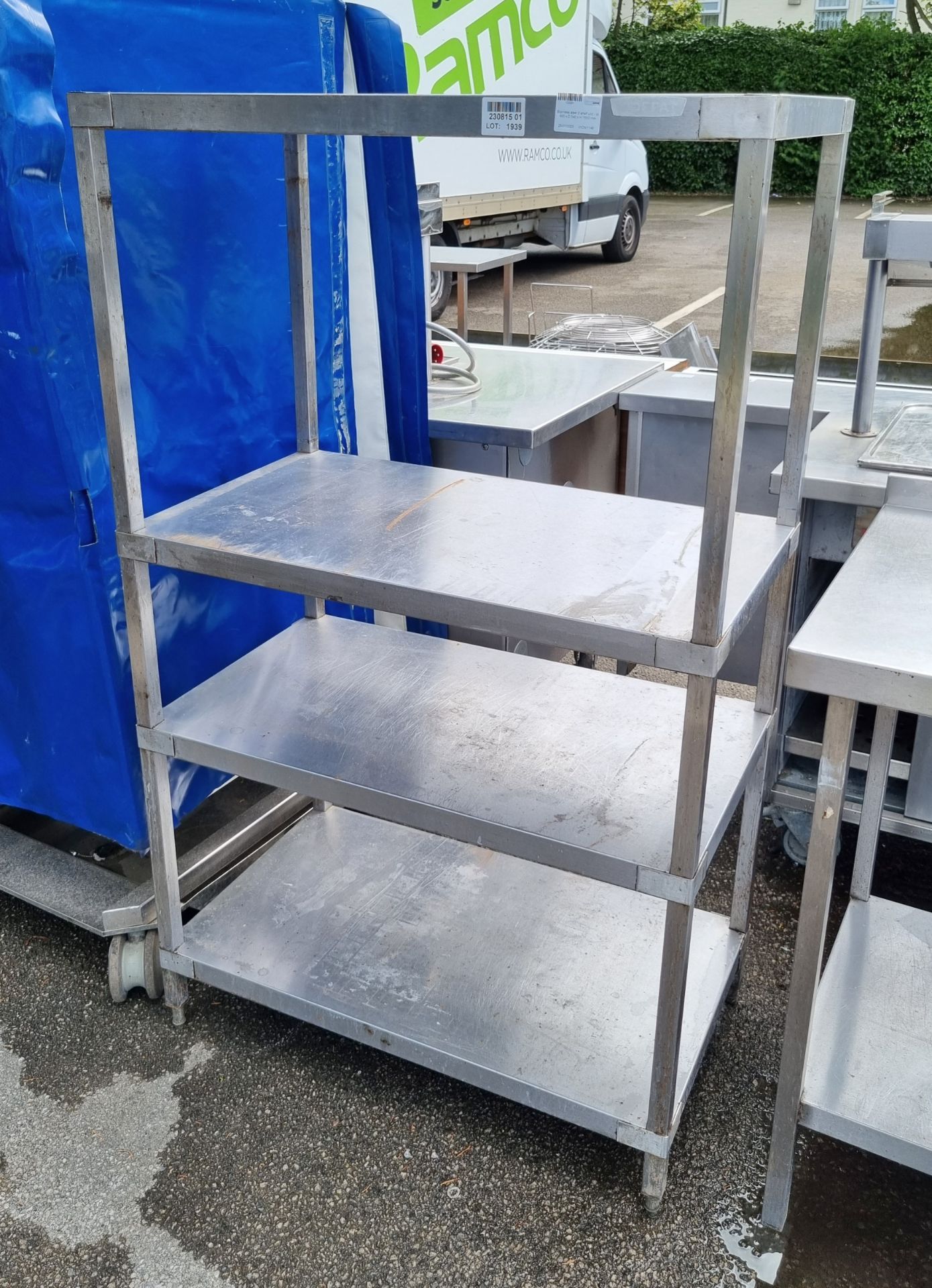 Stainless steel 3 shelf unit - W 900 x D 540 x H 1550 mm - Image 3 of 3