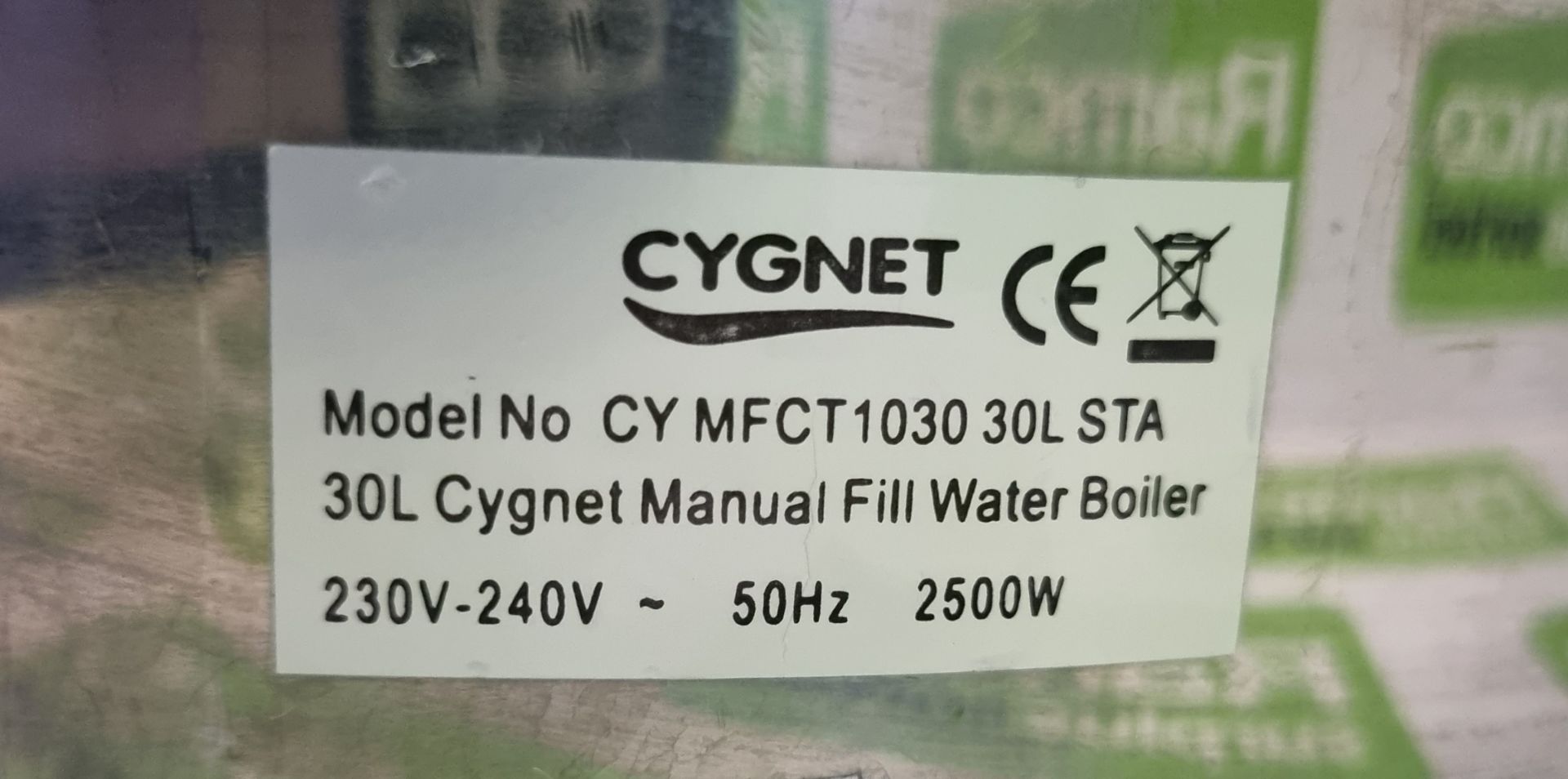 Cygnet MFCT1030 manual fill water boiler - Image 4 of 4