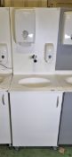 Portable hand wash station with under counter storage & Armitage Shanks mixer tap