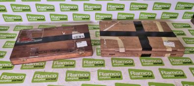 2x 12 inch engineers squares in wooden storage case