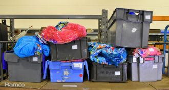 6x crates of various sizes of kid connection swimming pools