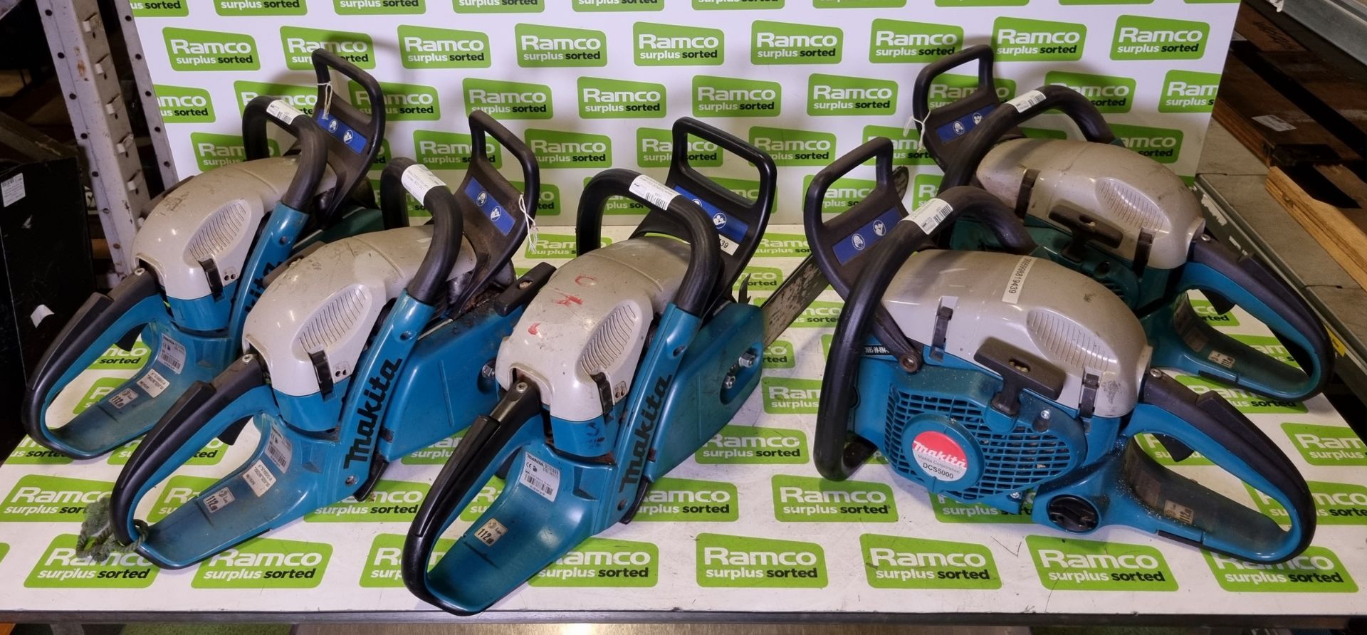 4x Makita DCS5000 50cc petrol chainsaw bodies - AS SPARES OR REPAIRS