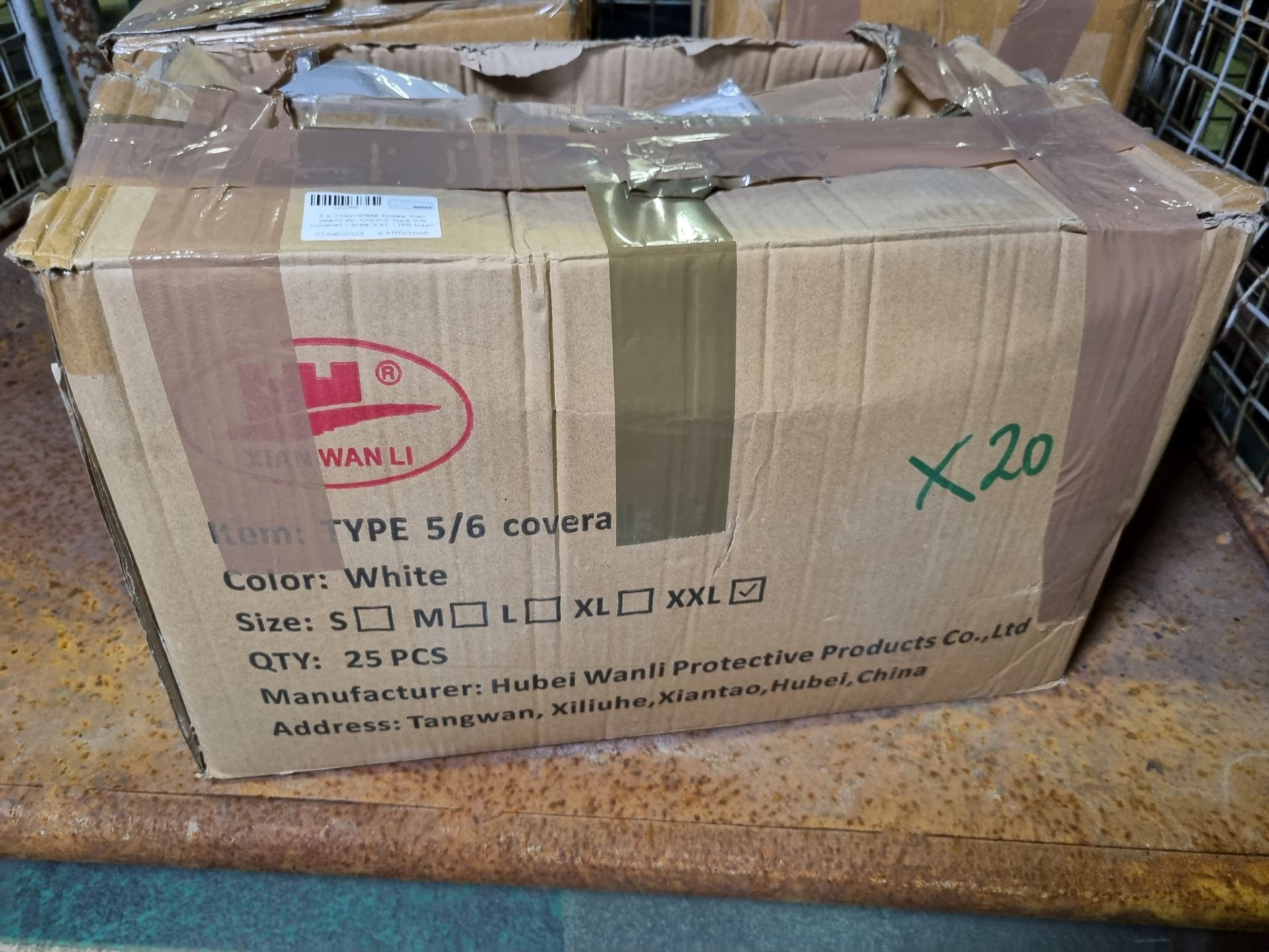 3x incomplete boxes of Xian Wanli WLO3002 Type 5/6 coveralls - Size XXL - 65 total - Image 2 of 5