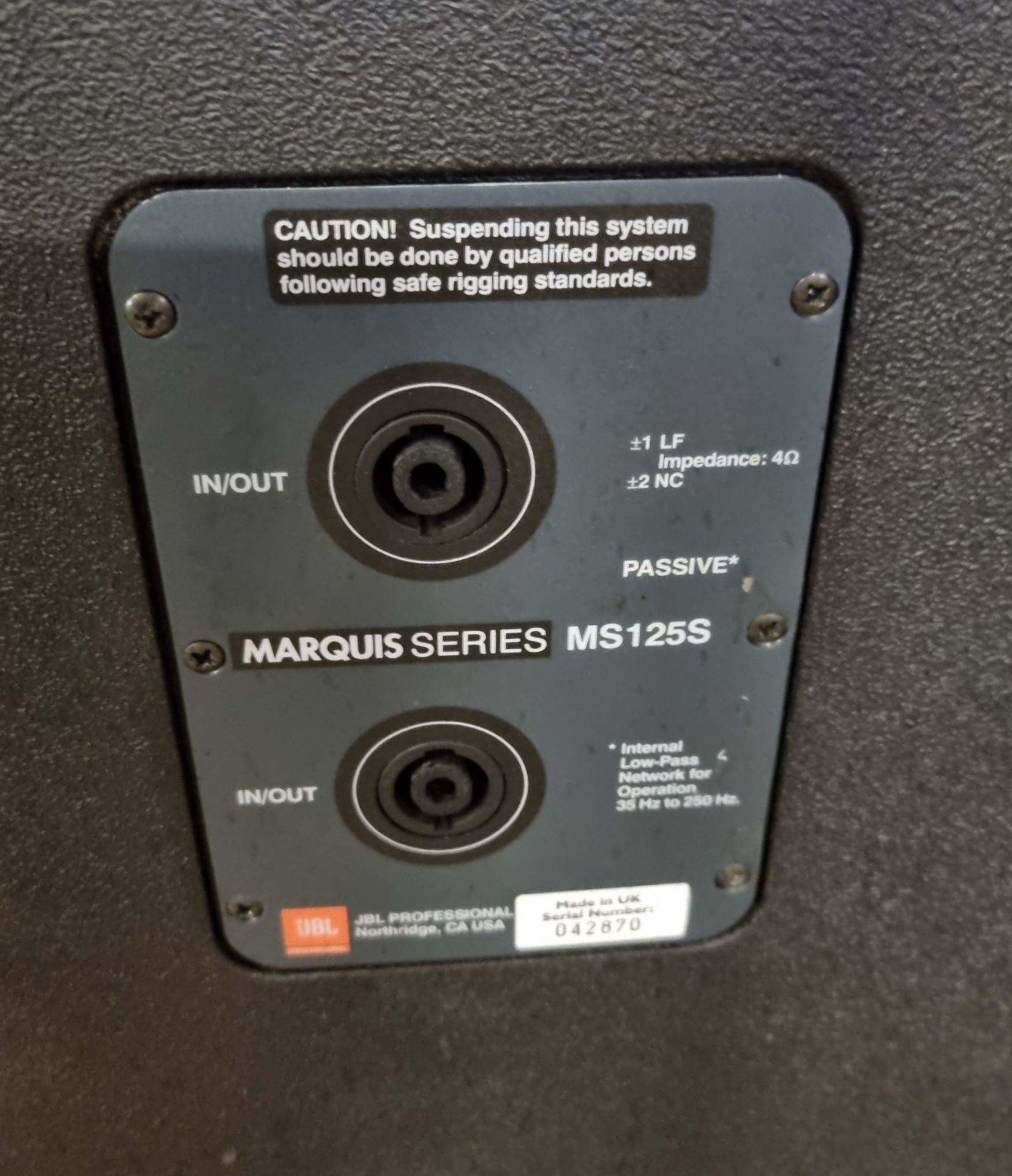 2x JBL MS125S Marquis series low frequency loudspeakers - W 570 x D 572 x H 923mm - Bild 5 aus 5