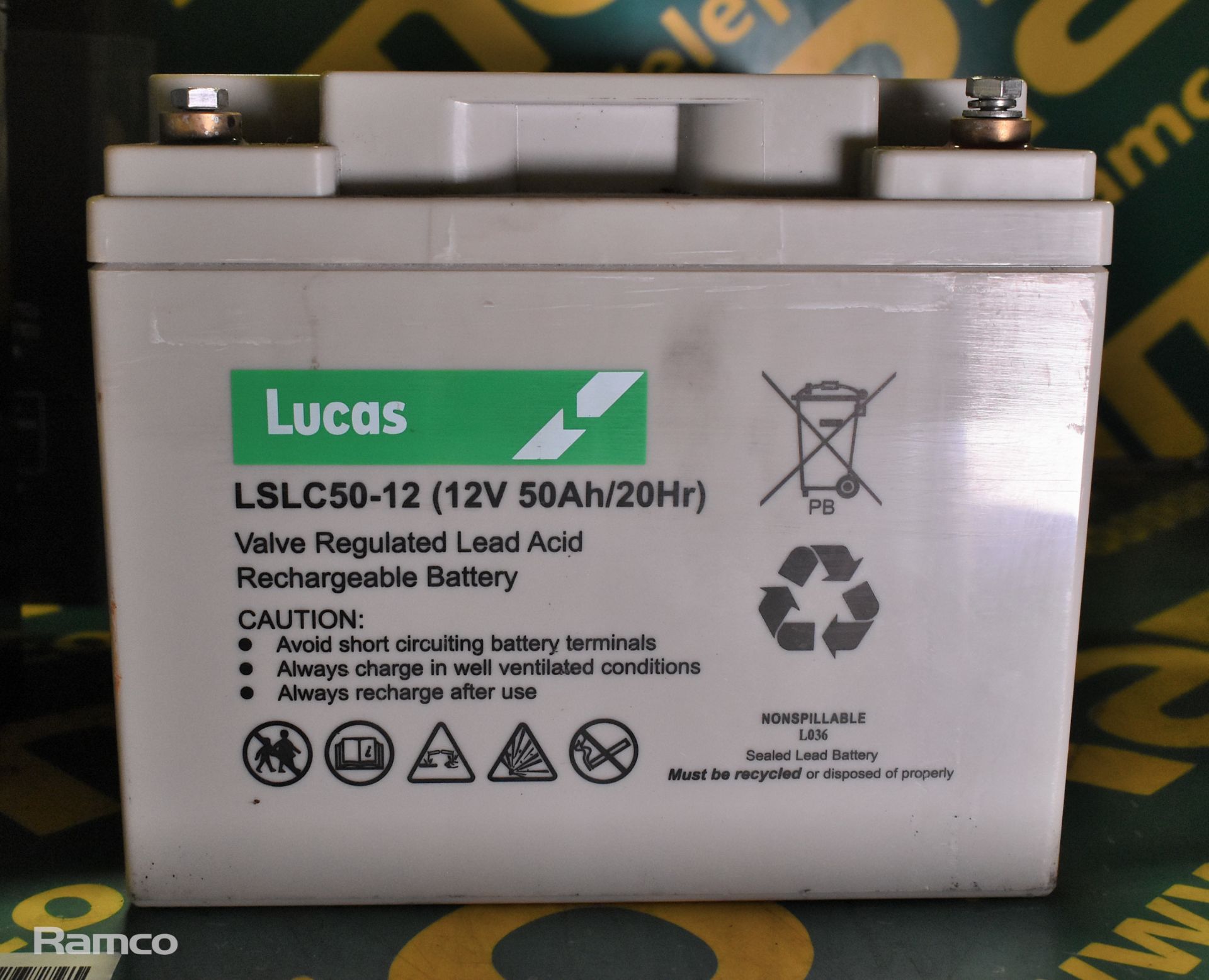 4x Leisure batteries - 2x Lucas LSLC50-12 55Ah, 2x Pegasus GB12-55 50Ah - CANNOT BE SENT BY POST - Bild 2 aus 5