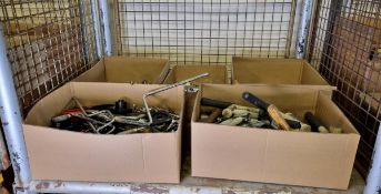 Various hand tools - spanners, sockets, pliers, mallets, wire cutters