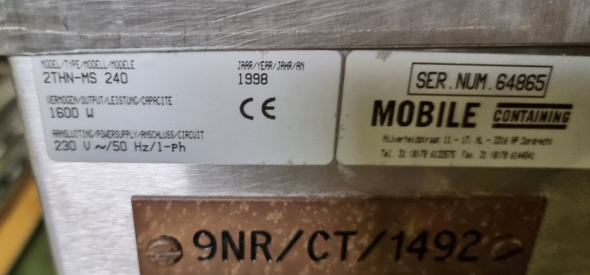 Mobile Containing 2 THN-MS 280 plate warmer - Bild 4 aus 4