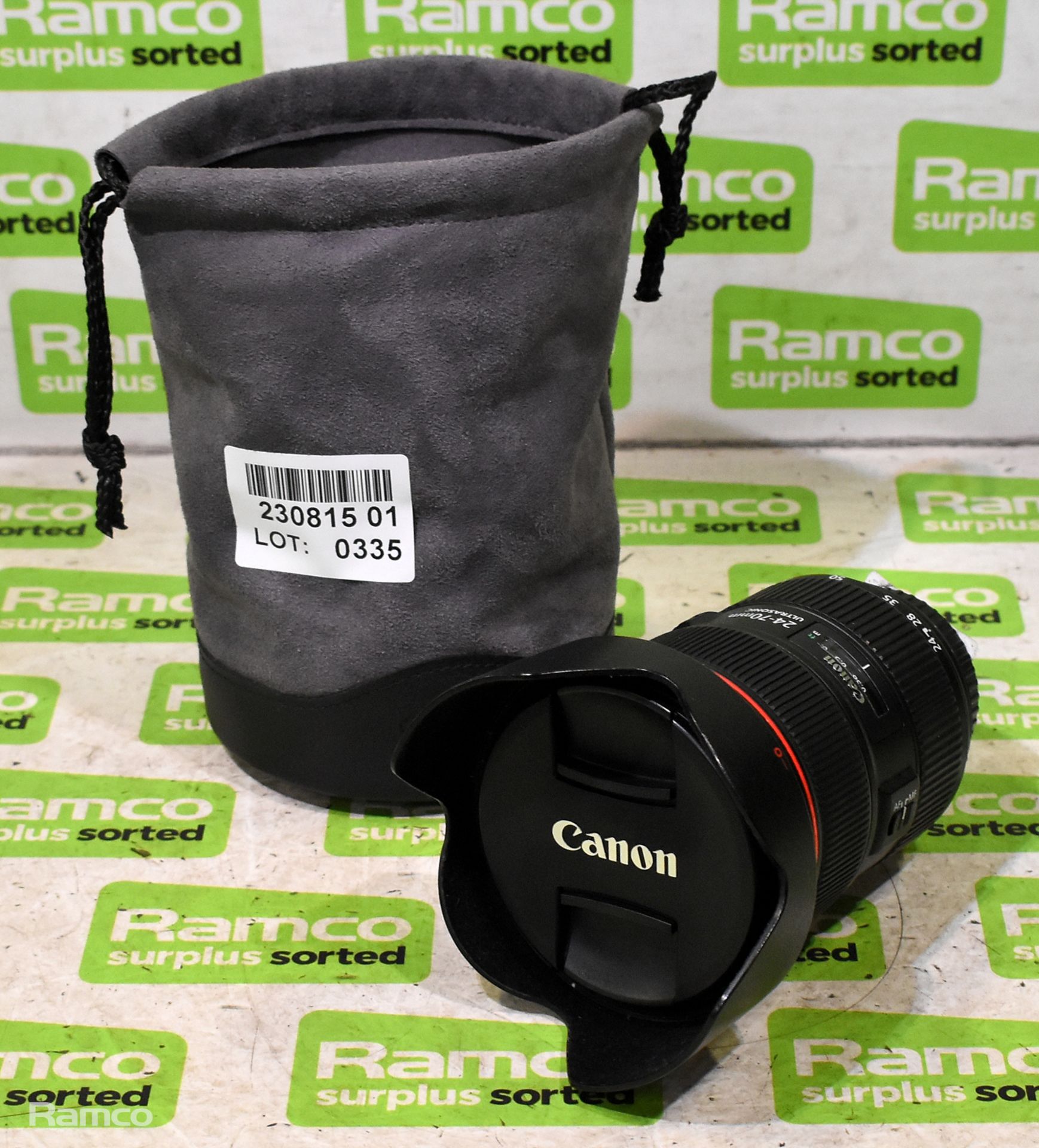 Canon Ultrasonic zoom lens EF 24 - 70mm 1:2.8 L II USM with bag - EW-88C lens hood