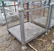 Mesh stillage with front opening - Silver - L 1070 x W 1070 x H 1000mm