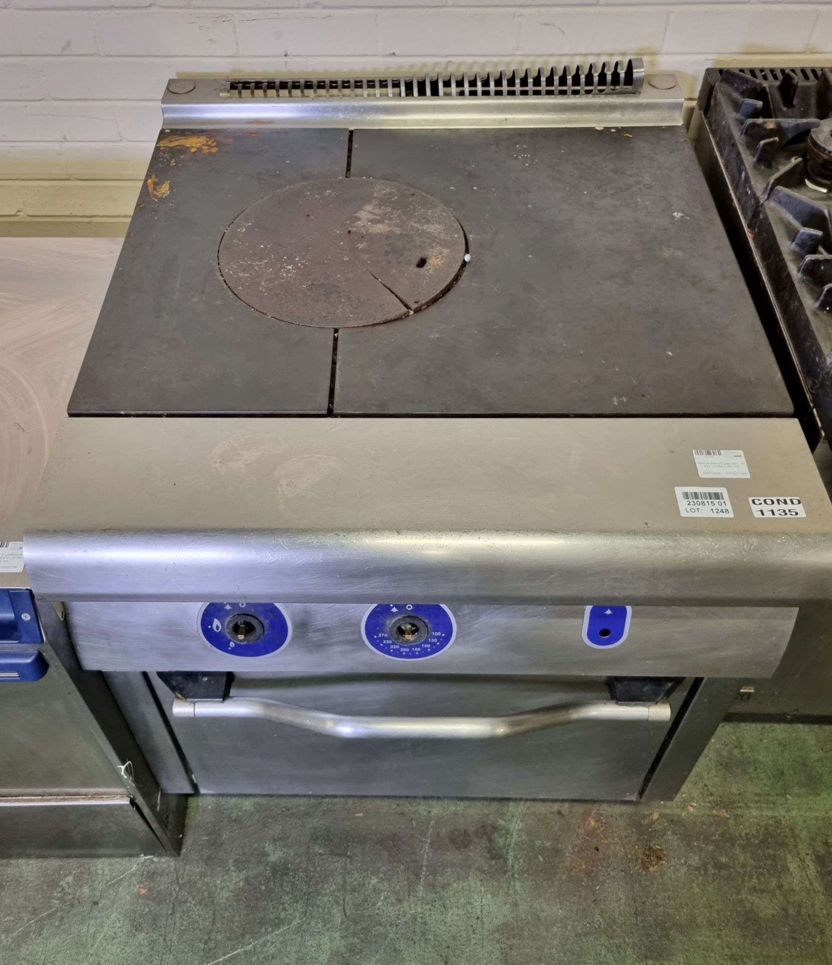 Bonnet solid top gas oven - W 820 x D 950 x 980 mm - MISSING KNOBS - Bild 2 aus 5