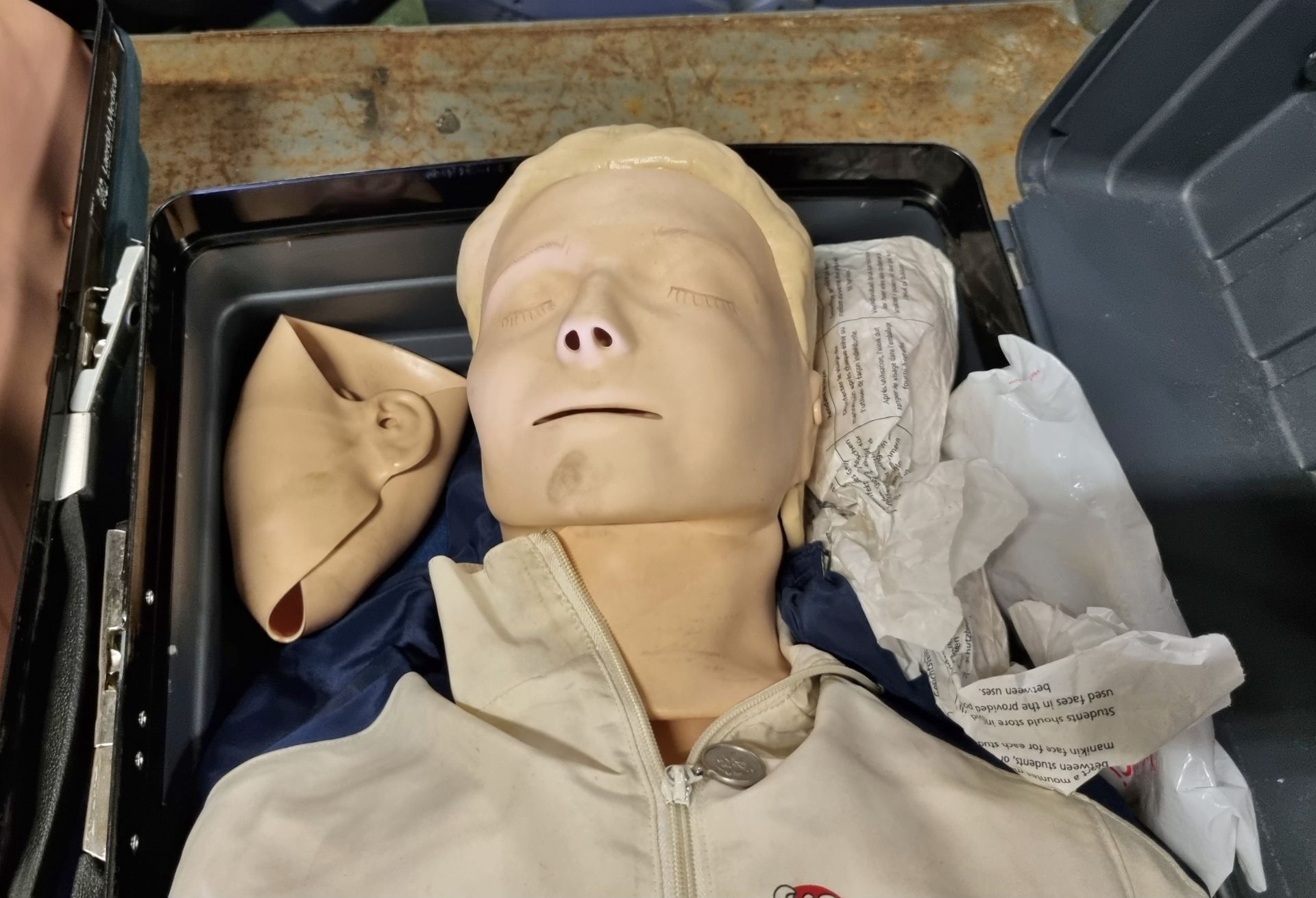 2x Laerdal Resusci Anne Torso CPR medical training dummies in cases - Image 4 of 6
