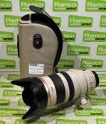 Canon zoom lens EF 28 - 300 mm 1 : 3.5 - 5.6 USM & Canon EW-83G with LZ1324 soft case