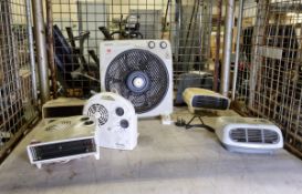 6x Electric fan heaters - various models and sizes