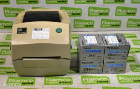 Zebra TLP2844 label printer, 4x boxes of Panasonic DVC digital video head cleaners - 5 units per box