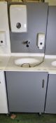 Portable hand wash station with under counter storage & Armitage Shanks mixer tap