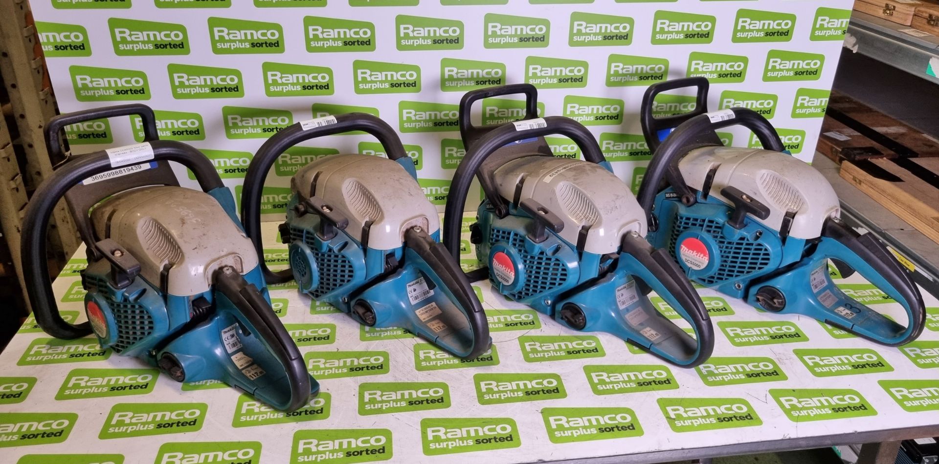 4x Makita DCS5000 50cc petrol chainsaw bodies - AS SPARES OR REPAIRS