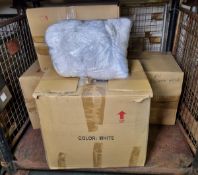 4x boxes of Silver / white linen cover - approximately 80 per box