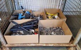 Various hand tools - spanners, sockets, mallets, torches, inspection mirrors