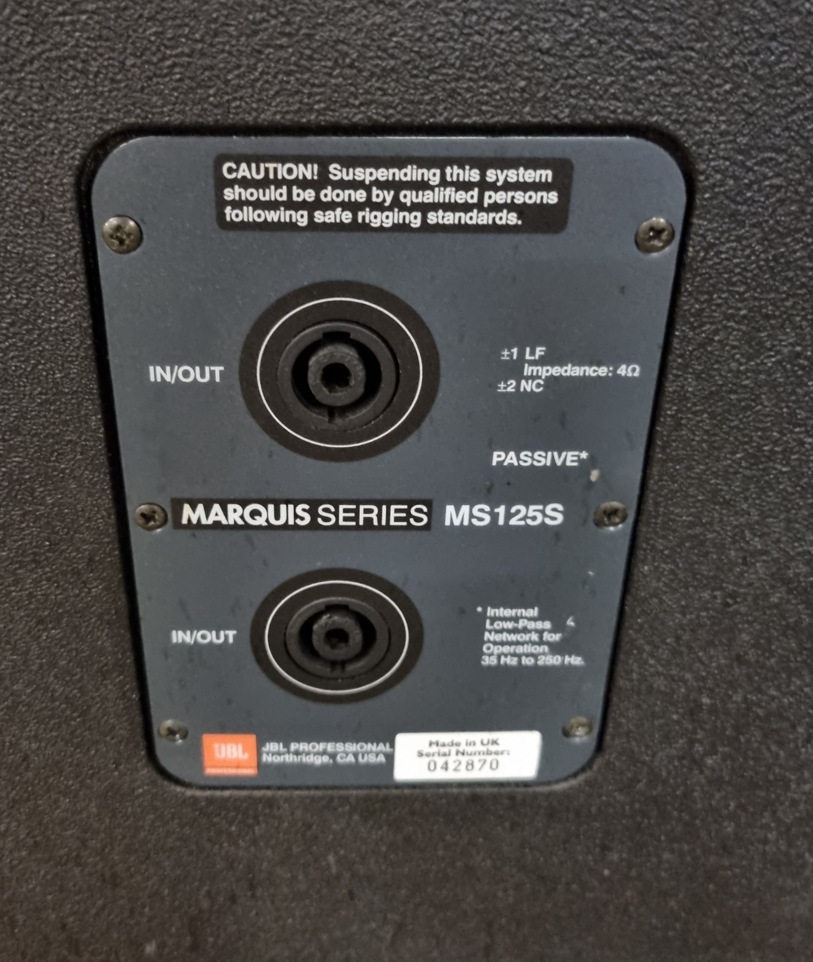 2x JBL MS125S Marquis series low frequency loudspeakers - W 570 x D 572 x H 923mm - Bild 3 aus 5