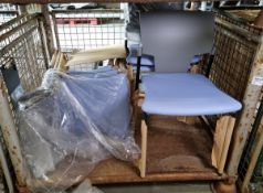 6x Pledge chairs - black frame , grey back and light blue foam seat - W 450 x D 510 x H 810mm