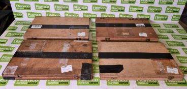 4x 12 inch engineers squares in wooden storage case