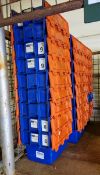 25x orange and blue tote bins