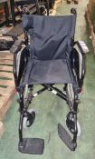 UH Orthos XXI folding wheelchair - W 35 (65) x D 1000 x H 900mm - MATERIAL HAS COME AWAY ON BACK