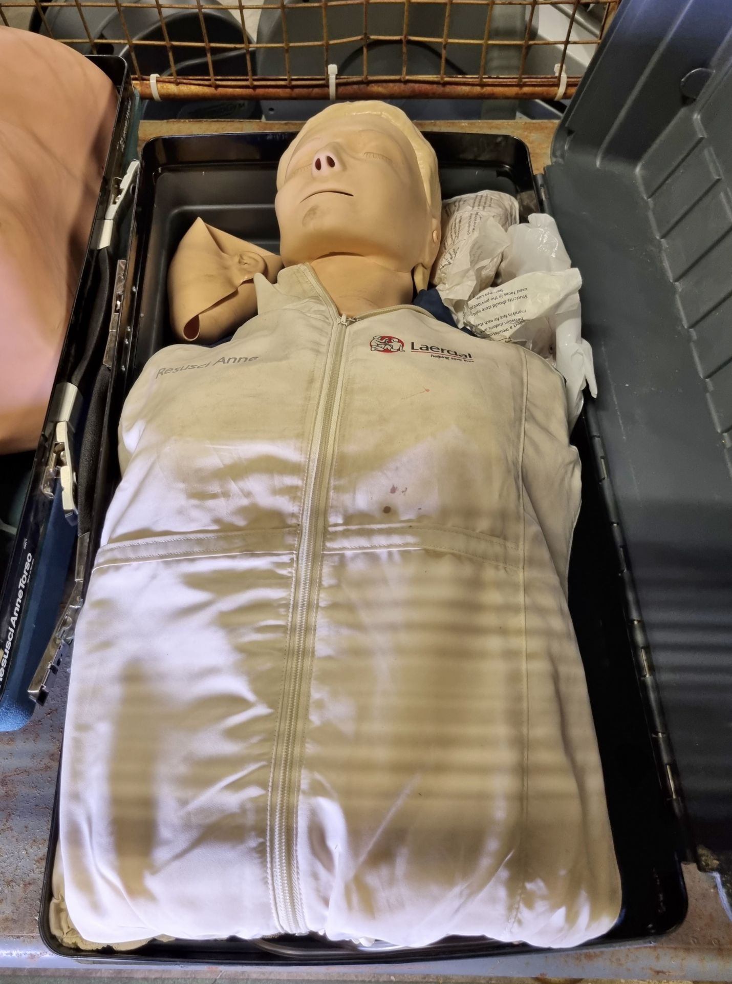 2x Laerdal Resusci Anne Torso CPR medical training dummies in cases - Image 3 of 6