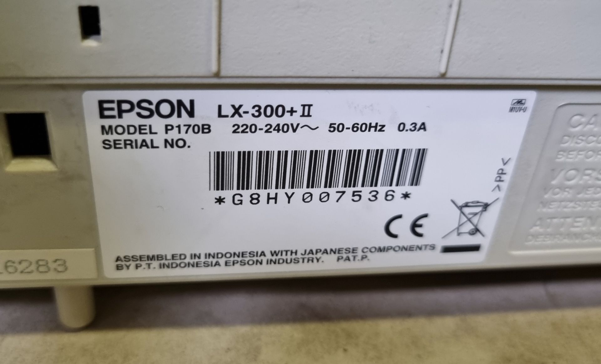 5x Epson LX-300 dot matrix printers - Image 9 of 9