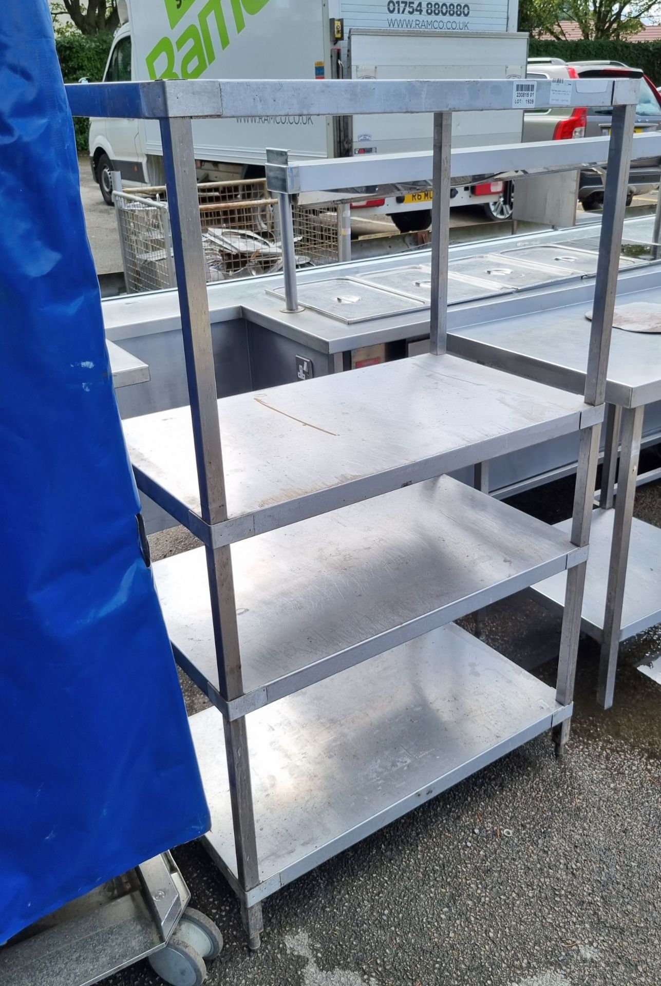 Stainless steel 3 shelf unit - W 900 x D 540 x H 1550 mm - Bild 2 aus 3