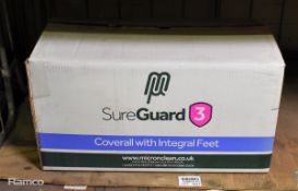 MicroClean SureGuard 3 - size small coverall with integral feet - 25 units