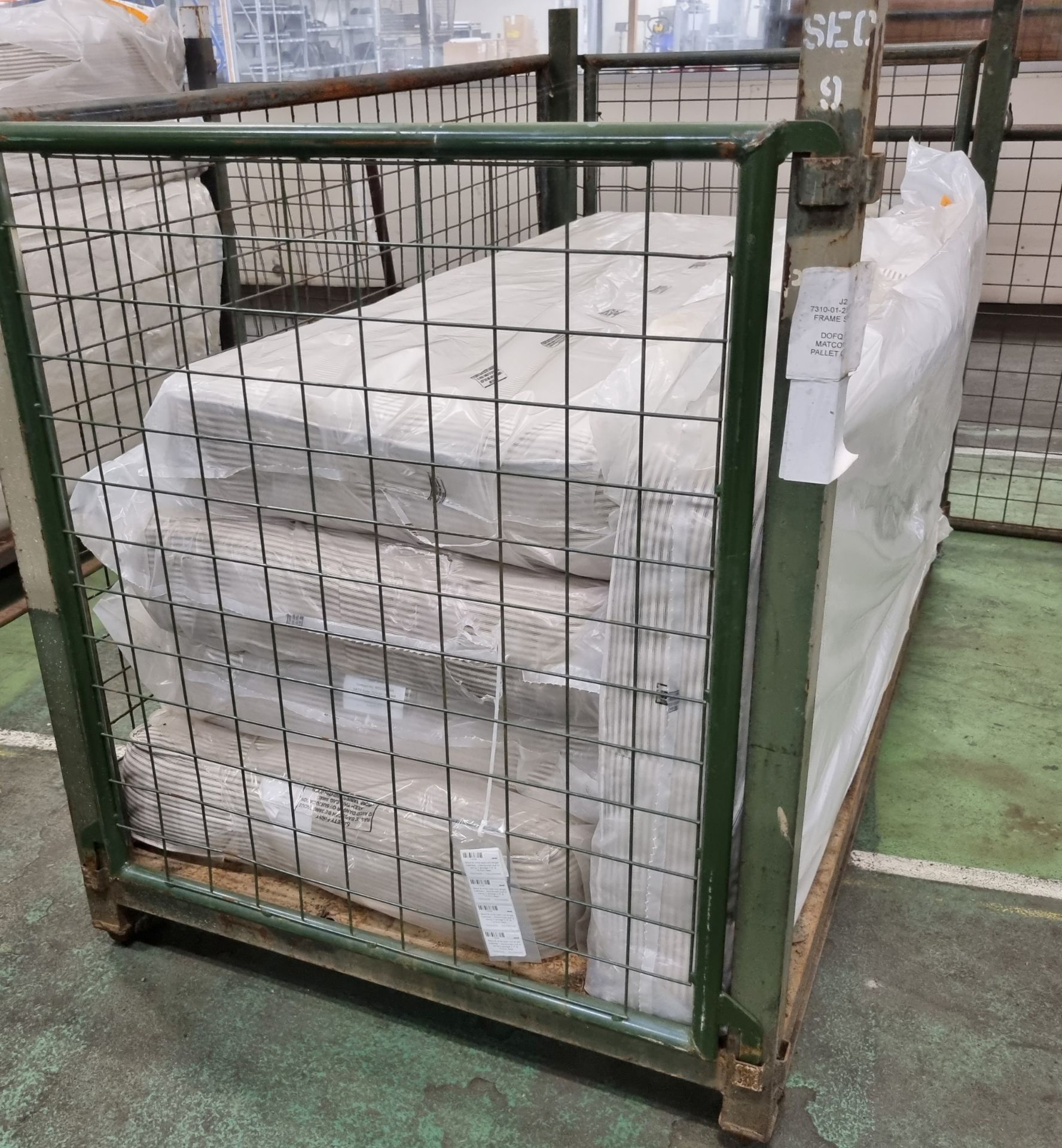 5x Black & white open coil single mattresses - discoloured due to being in storage - Image 2 of 4